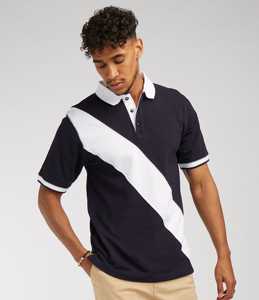 Front Row Front Row Diagonal Stripe Cotton Piqué Polo Shirt