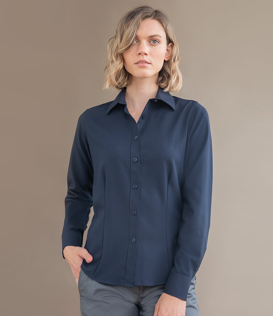 Henbury Henbury Ladies Long Sleeve Wicking Shirt