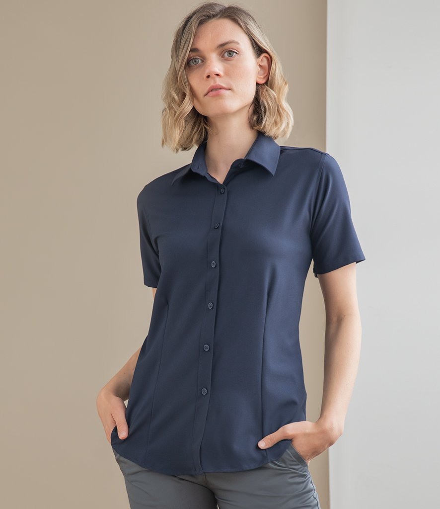 Henbury Henbury Ladies Short Sleeve Wicking Shirt