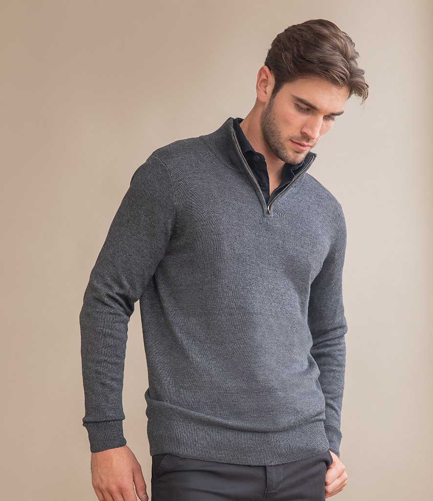 Henbury Henbury Zip Neck Sweater