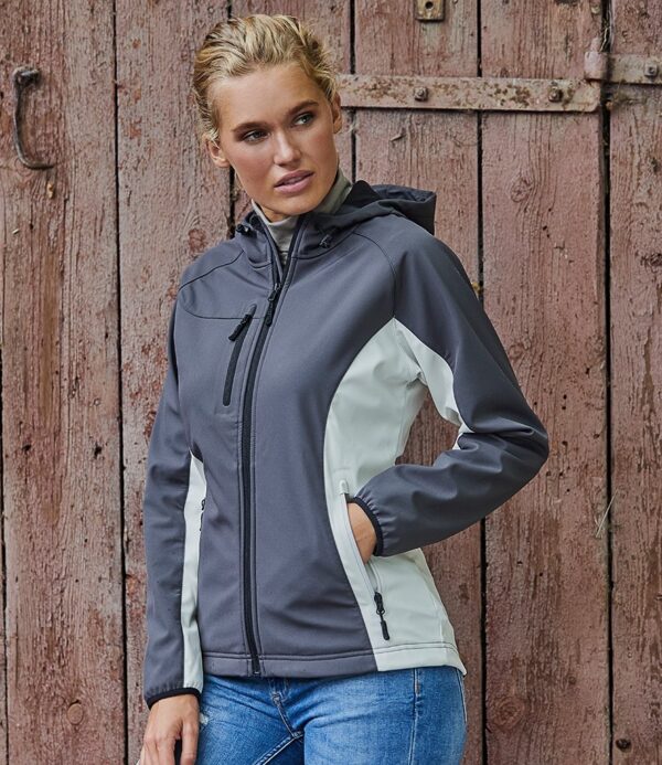 Hooded soft shell jacket clearance